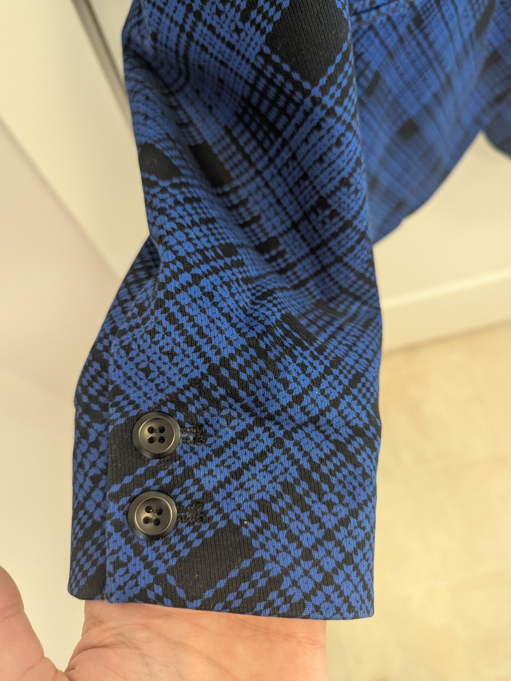 Lord & Taylor Blue and Black Plaid Single-Button Blazer - Picture 5 of 6